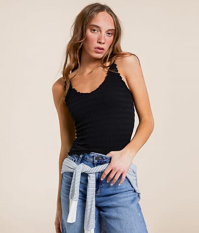 Free People Pucker Up Seamless Textured Tank Top front view