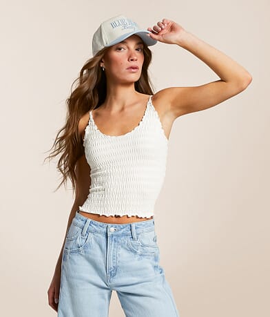 Free People Pucker Up Seamless Textured Tank Top front view