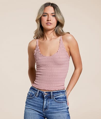 Free People Pucker Up Seamless Textured Tank Top front view