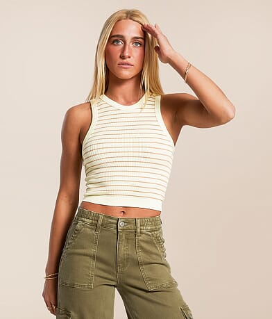 Free People You're Up Cropped Cami Tank Top front view