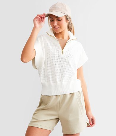 Varley Fulton Half Zip Cropped Pullover front view