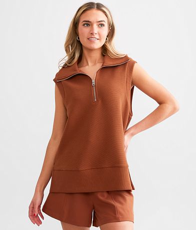 Varley Bonnie Half Zip Tank Top front view
