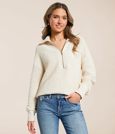 Varley Tara Half Zip Sweater front view