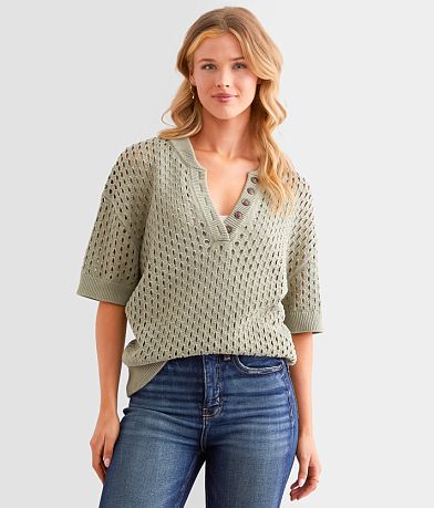 Varley Eaton Henley Sweater front view