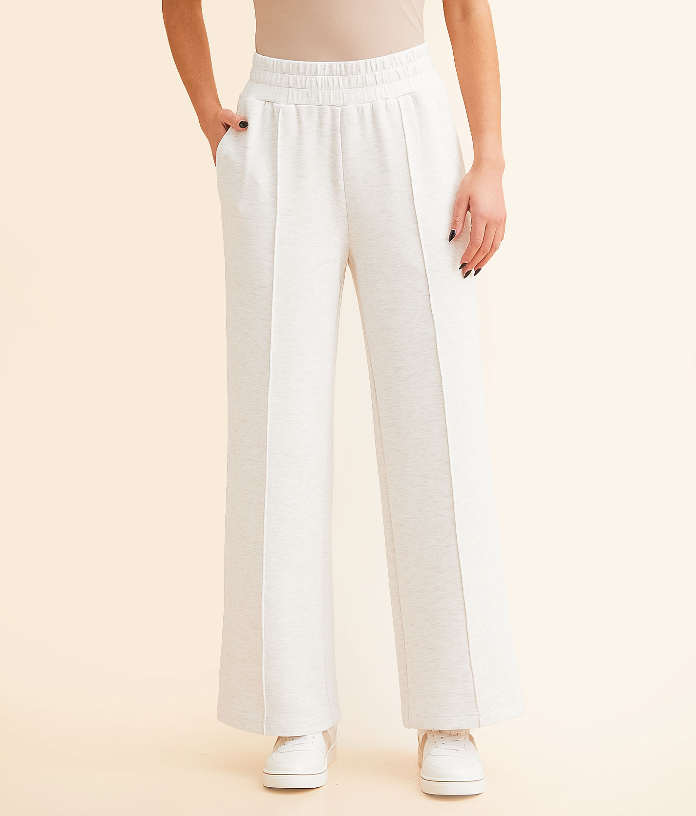 Pantalon Femme VERA TEX Taille 12 Blanc Polyester - Taille élastiquée Professionnel