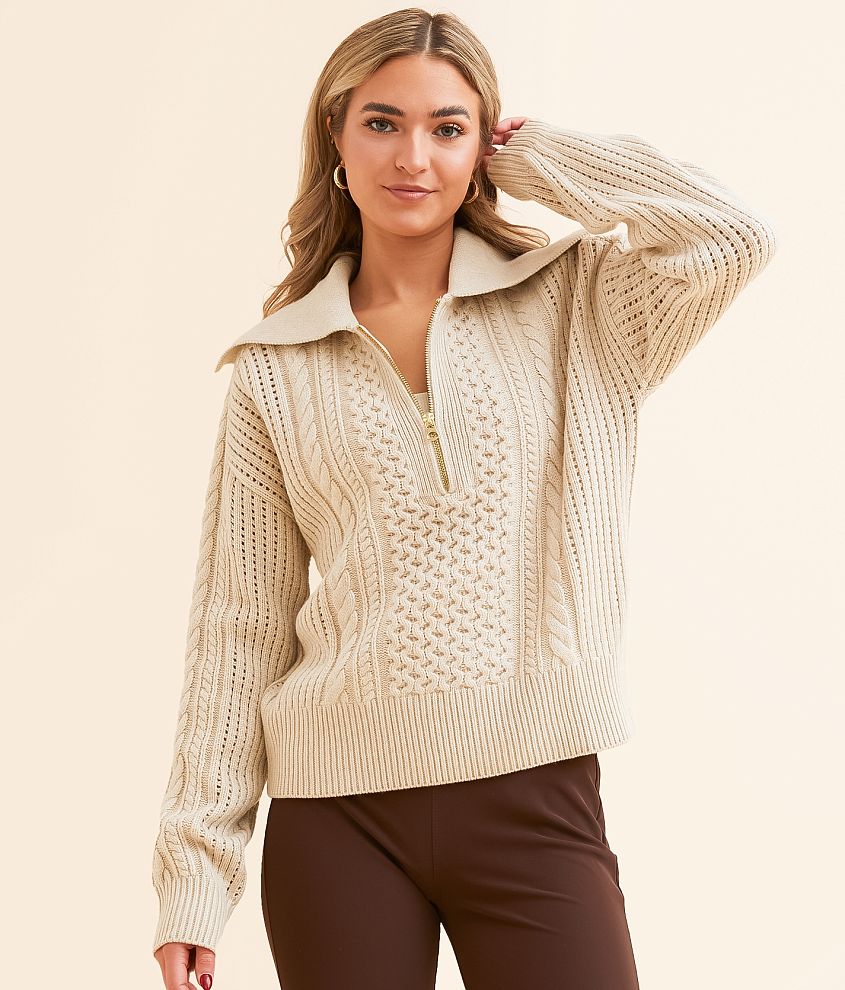 Varley Camello Cable Sweater front view