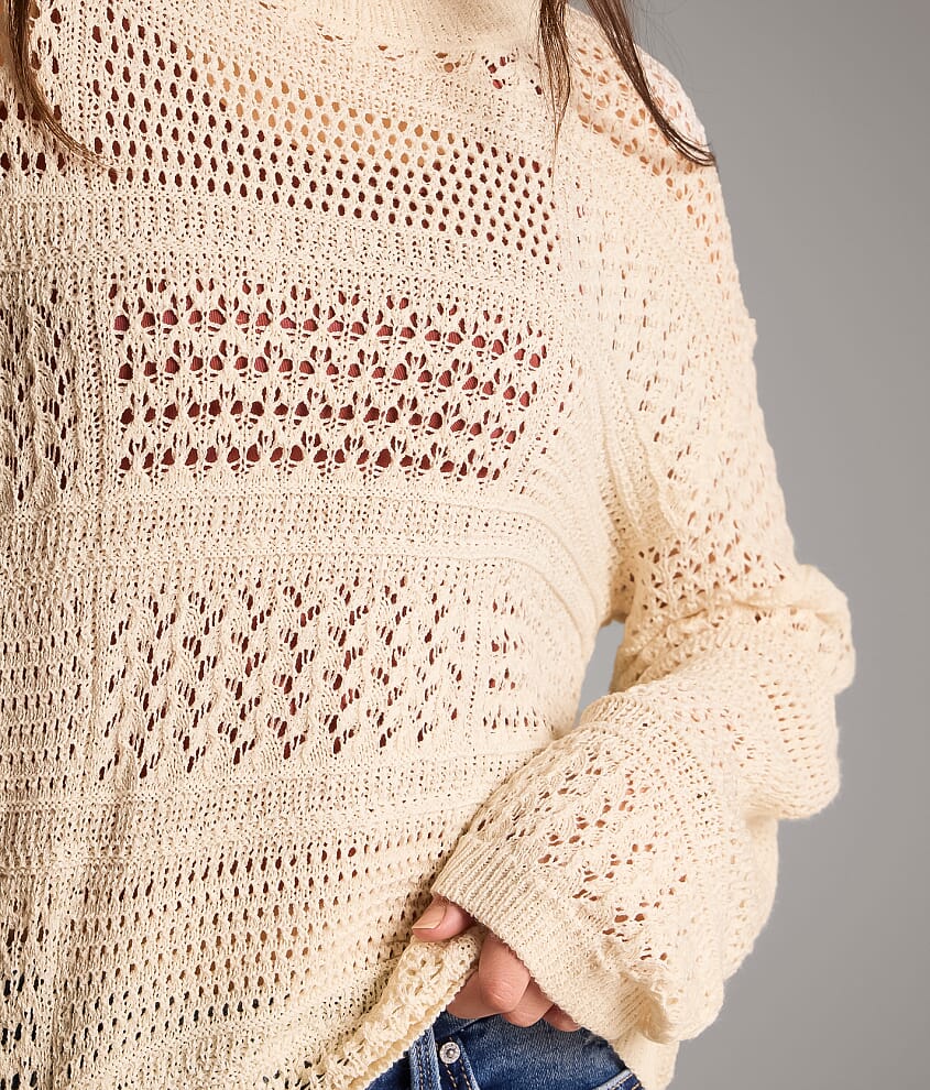 Pointelle Blocked Sweater