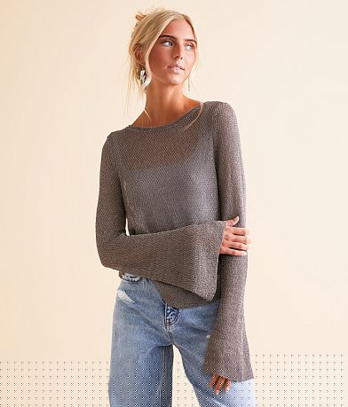 Gilded Intent Textured Metallic Top front view