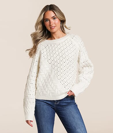 Willow & Root Mixed Stitch Sweater front view