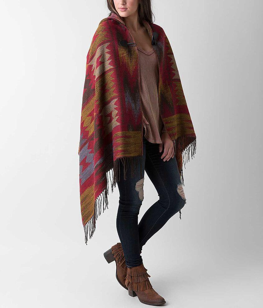 Belgo Lux Southwestern Poncho - Women's Sweaters in Red | Buckle