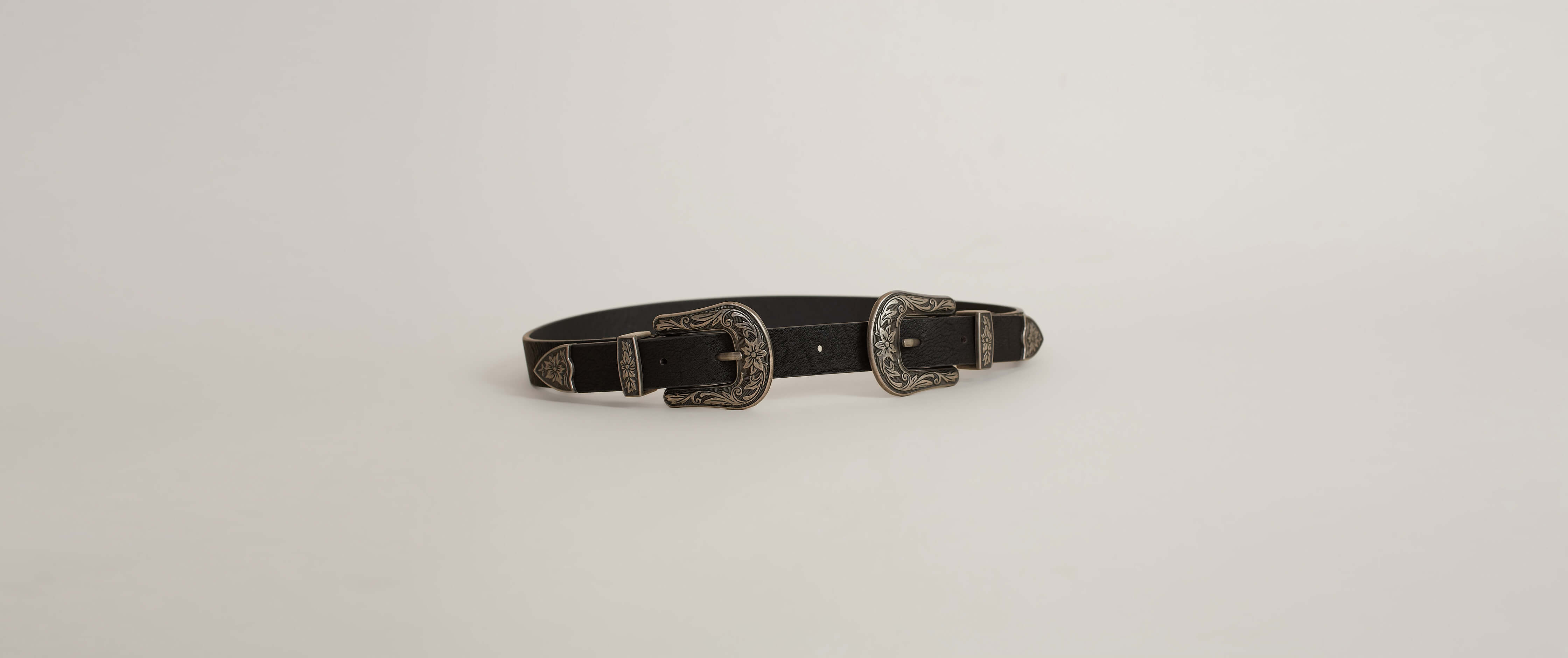 double buckle black belt