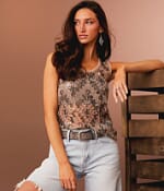 Sterling & Stitch Sequin Mesh Tank Top - Women's Tank Tops