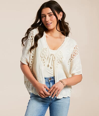 Daytrip Crochet Cardigan front view