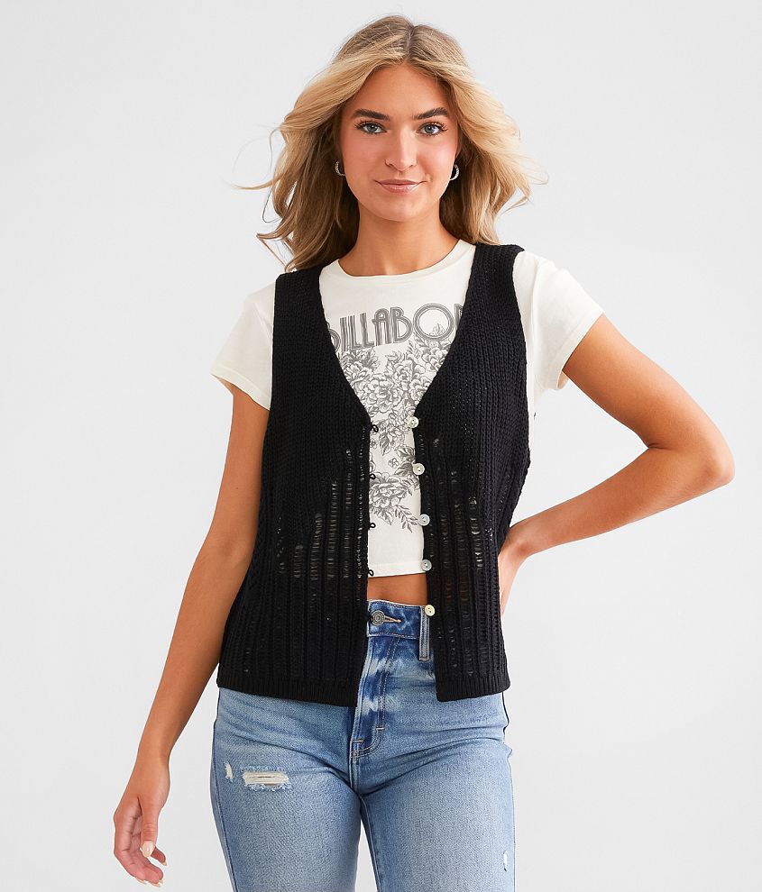 Black sweater vest womens deals