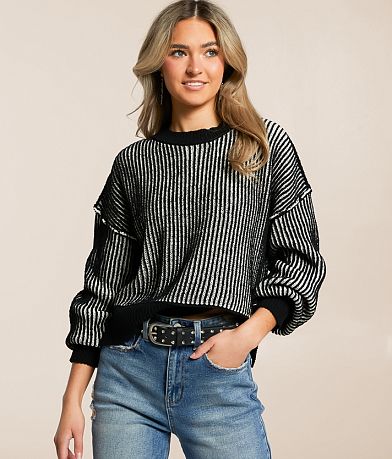 New In Two Tone Sweater front view