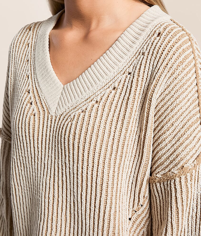 Ribbed Stripe Oversized Sweater