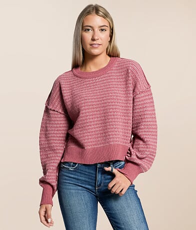 New In Textured Chenille Sweater front view