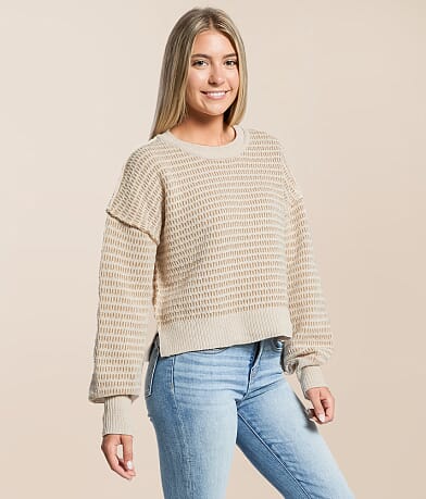 New In Textured Chenille Sweater front view