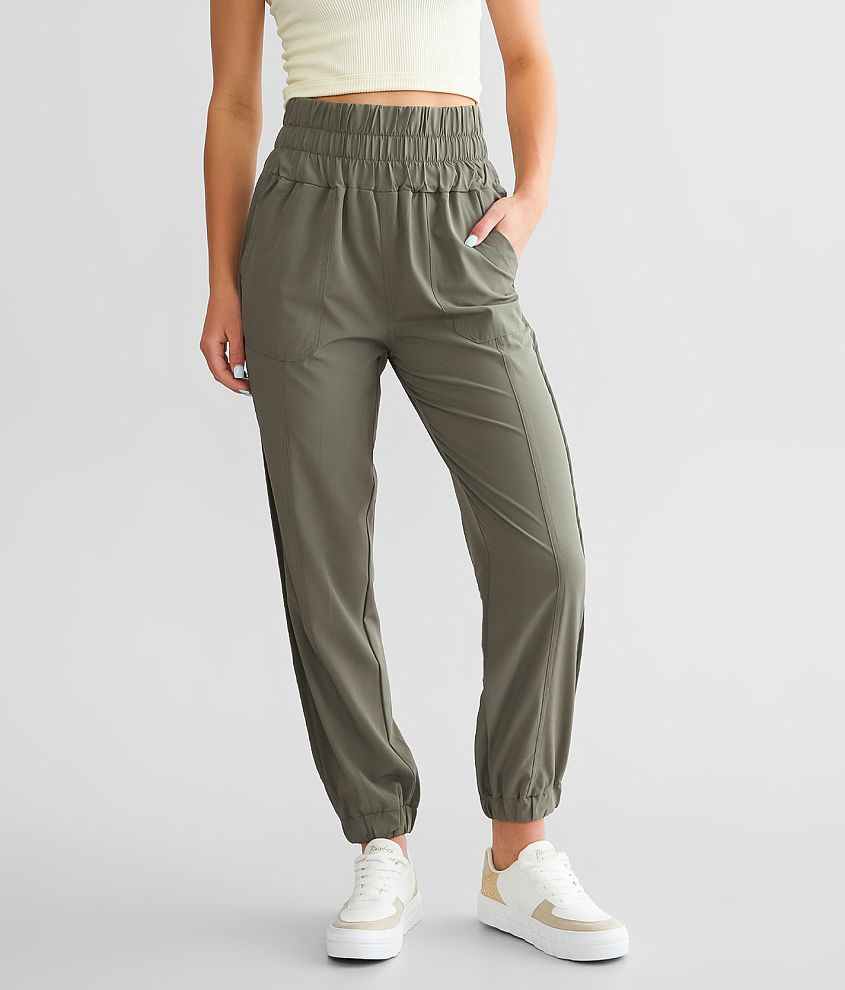 Athleta Sutton Jogger Cargo Pants Dark Olive Green Stretch Womens Size 10