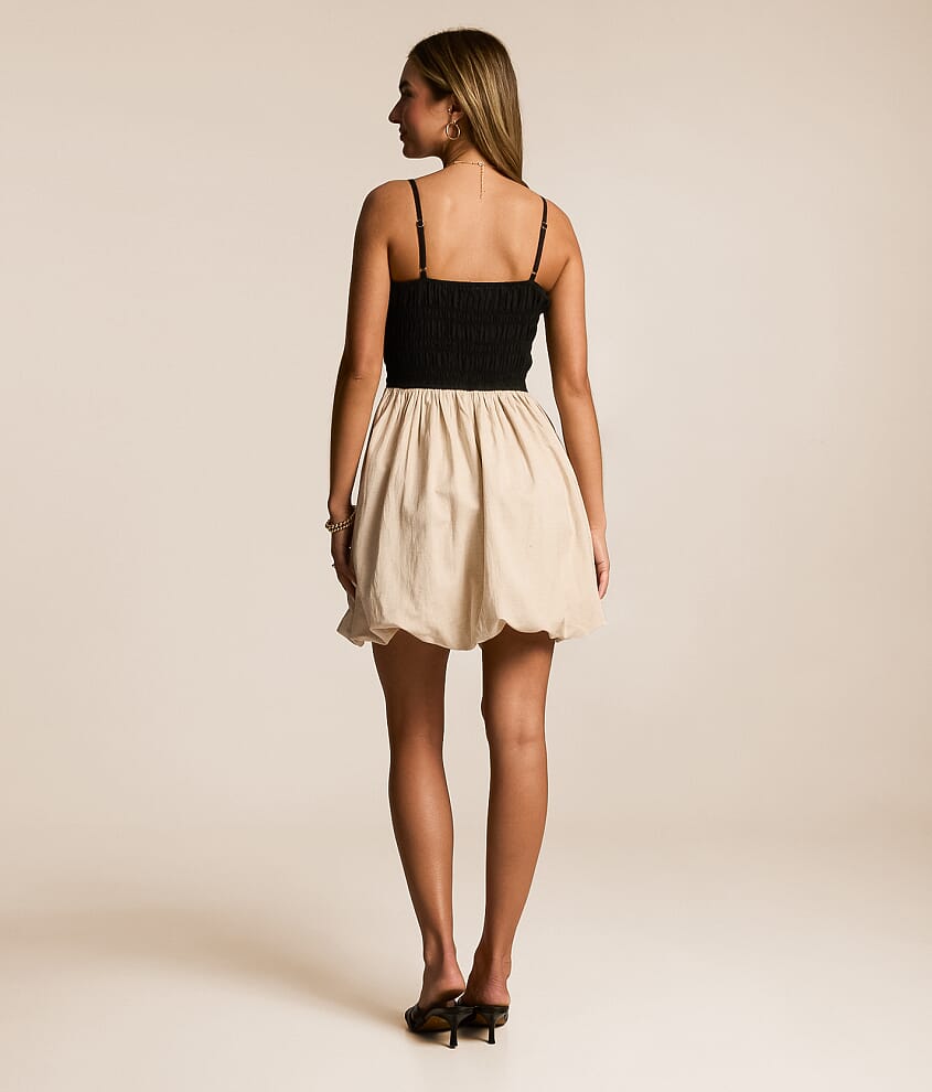 Smocked Bubble Mini Dress