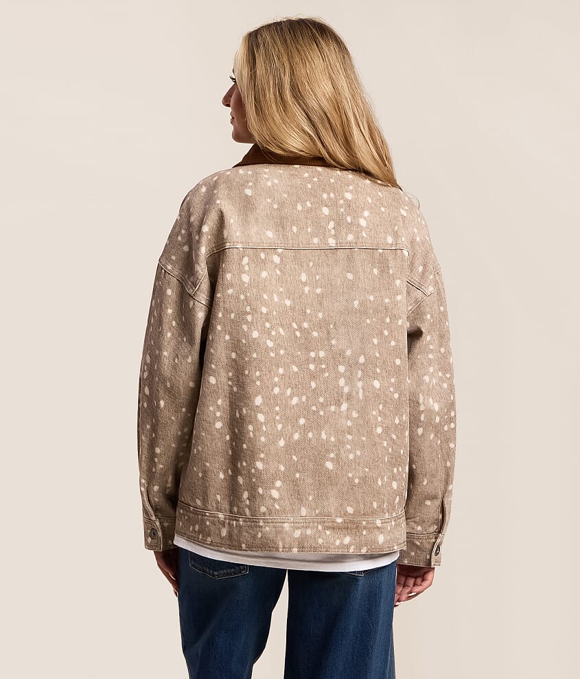 Dot Print Denim Jacket
