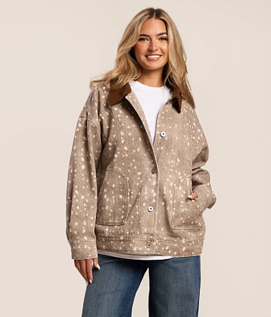 Dot Print Denim Jacket thumbnail 2