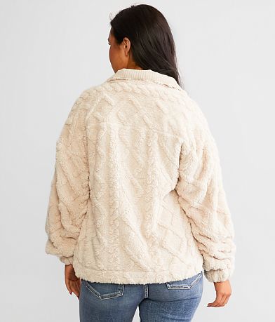 New In Sherpa Quarter Zip Pullover back view