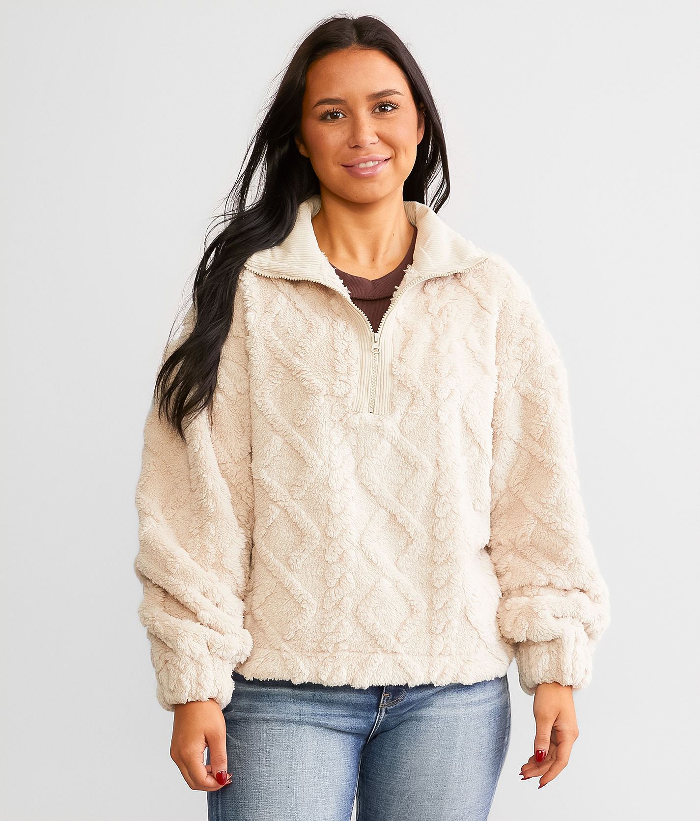 Women's sherpa quarter discount zip