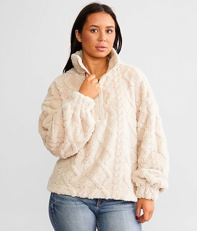 New In Sherpa Quarter Zip Pullover full right side view