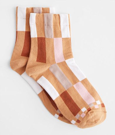 BKE Checkered Ankle Socks front view