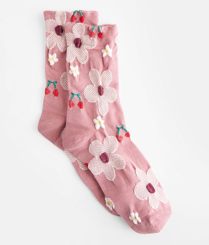 BKE Floral Crew Socks - Women's Socks in Mauve | Buckle