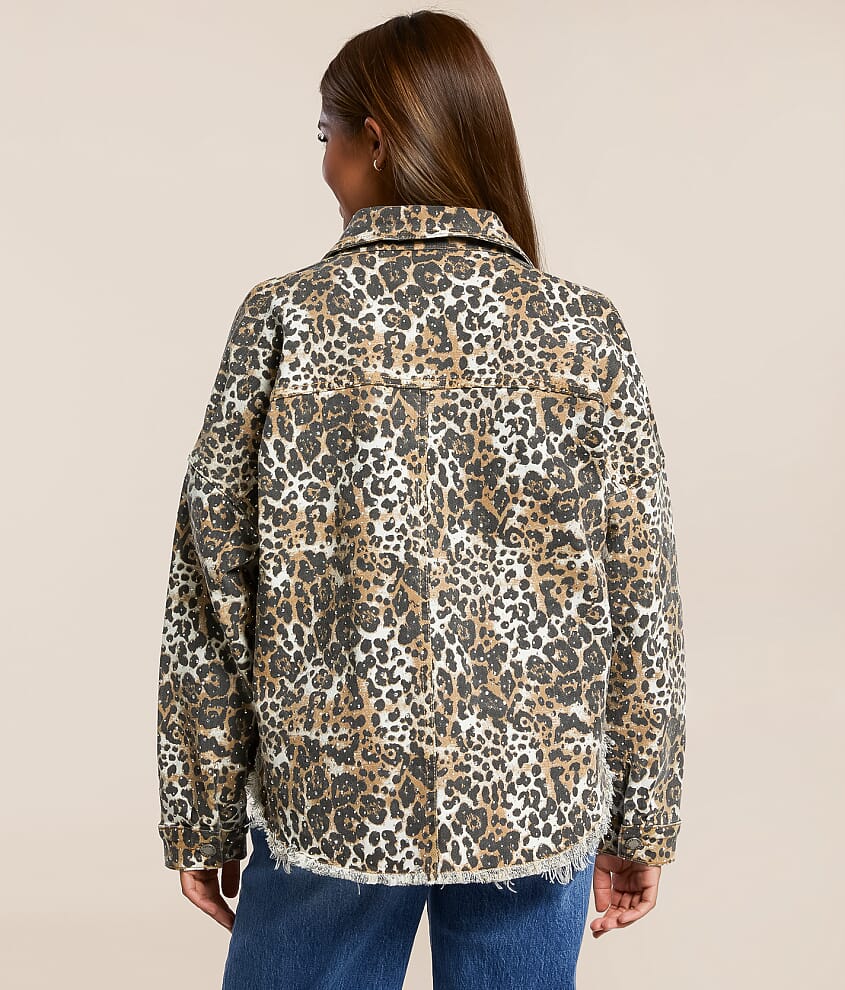 Cheetah Print Denim Stretch Jacket - thumbnail 3