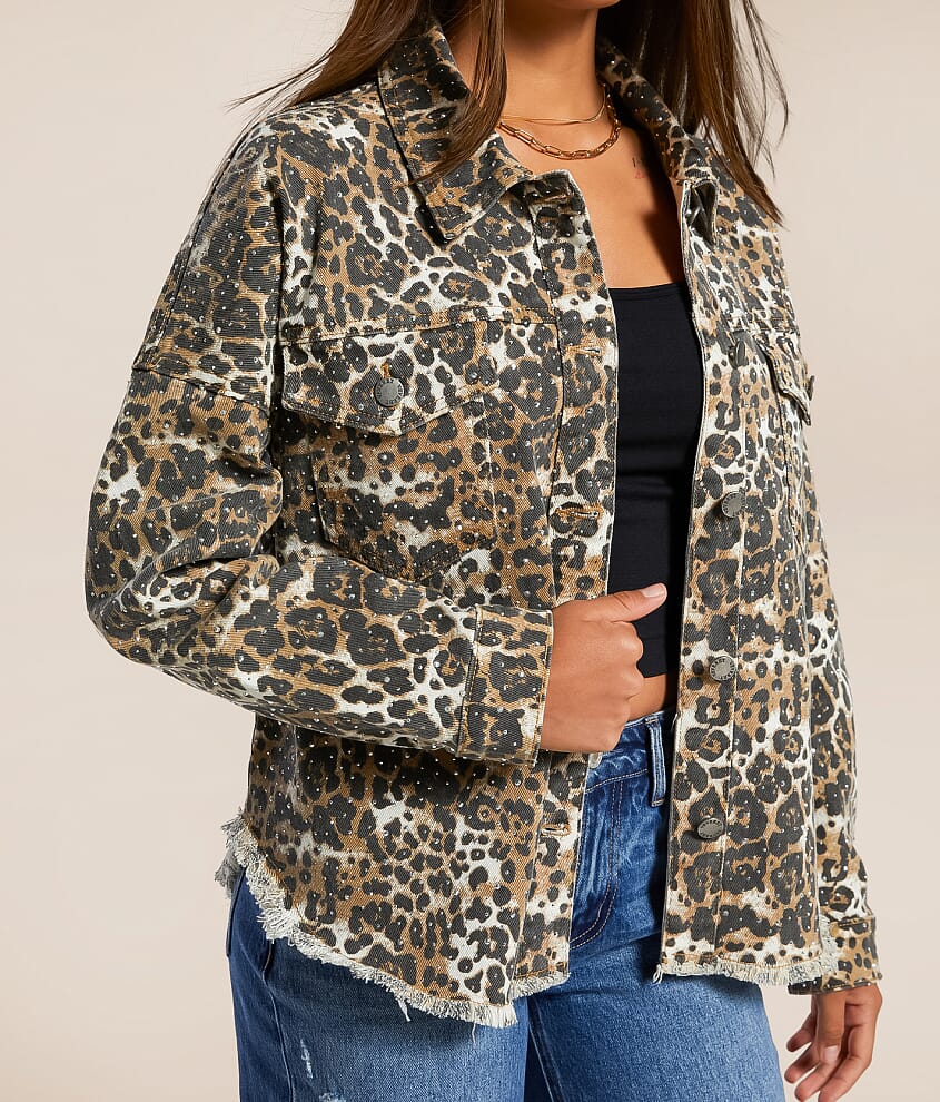 Cheetah Print Denim Stretch Jacket - thumbnail 4