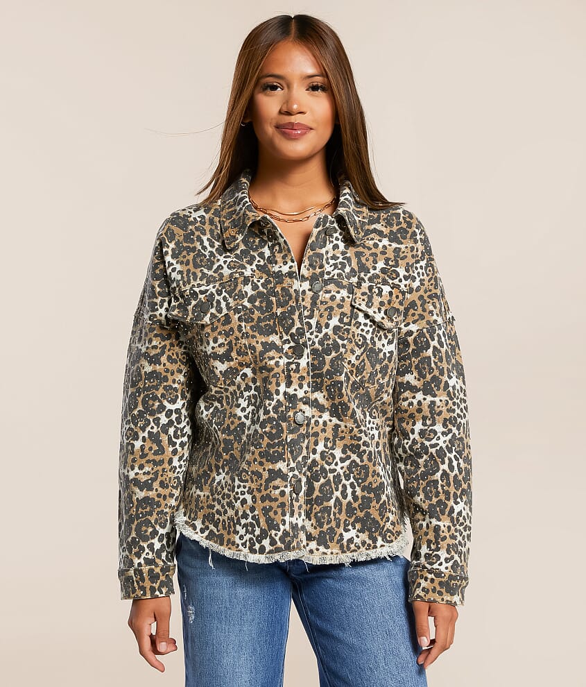 Cheetah Print Denim Stretch Jacket - thumbnail 2