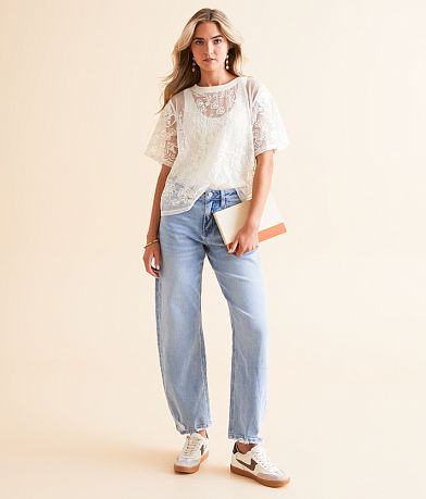 Veveret Embroidered Floral Mesh Top MISC_DETAIL_2