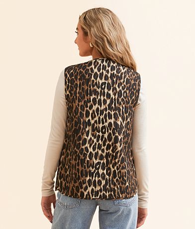 Veveret Front Tie Quilted Vest BACK
