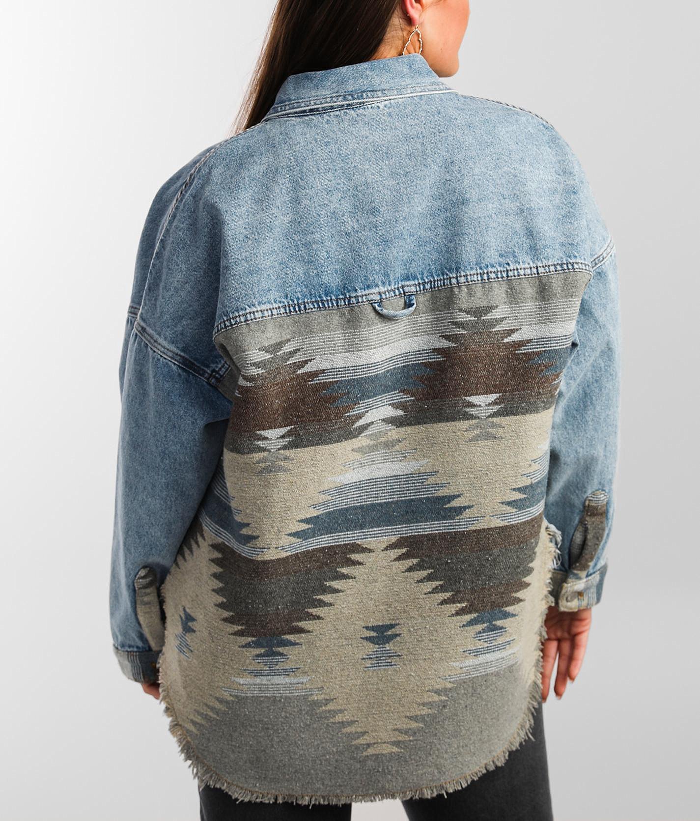 wrangler aztec jean jacket