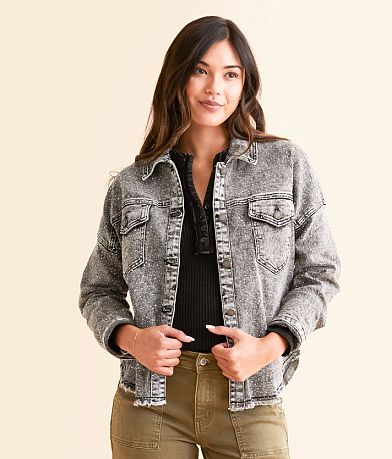 Veveret Rhinestone Denim Jacket front view