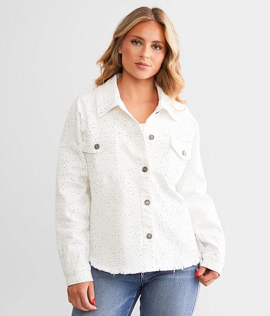 Veveret Rhinestone Denim Jacket front view