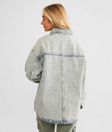 Veveret Bling Denim Shacket BACK