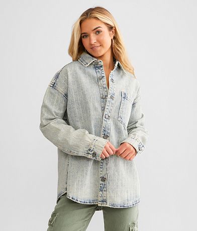 Veveret Bling Denim Shacket FULL_RIGHT_SIDE