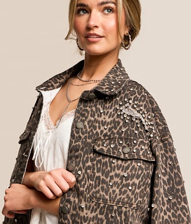 Cheetah Glitz Denim Stretch Jacket thumbnail 4