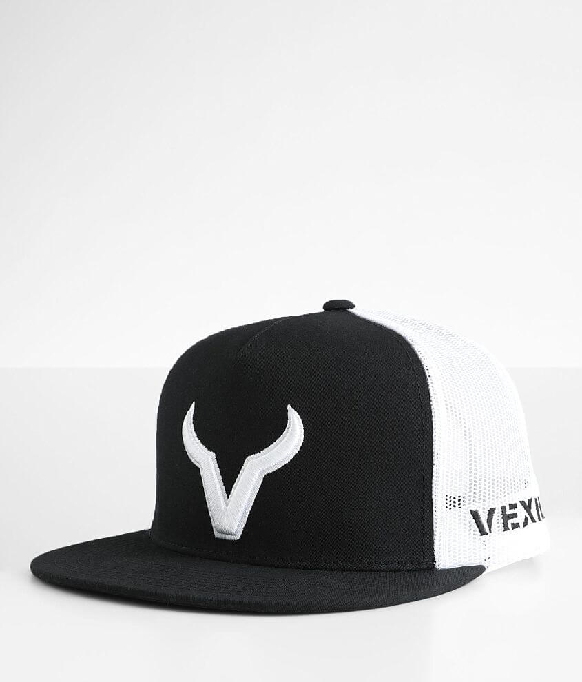 Vexil Logo Trucker Hat Men's Hats in White Icon Buckle