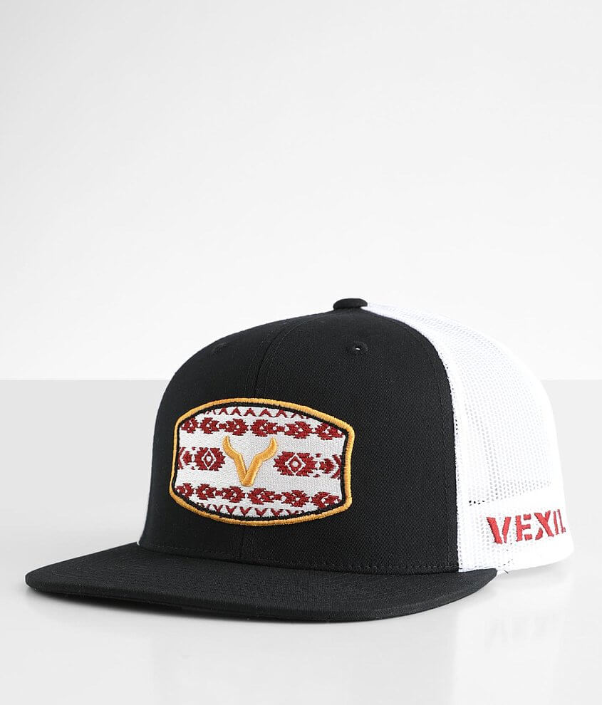 Vexil Warrior Trucker Hat Men's Hats in Black White Buckle