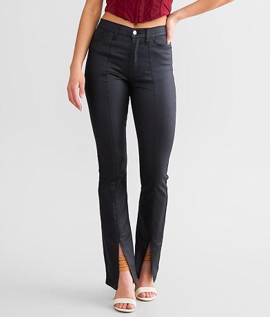 Vibrant M.I.U. High Rise Coated Split Straight Pant front view