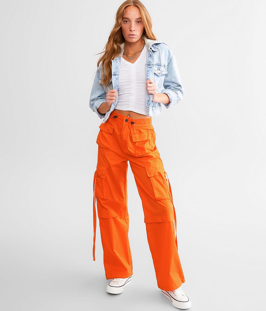 Vibrant M.I.U. Wide Leg Cargo Pant - Women's Pants in Orange