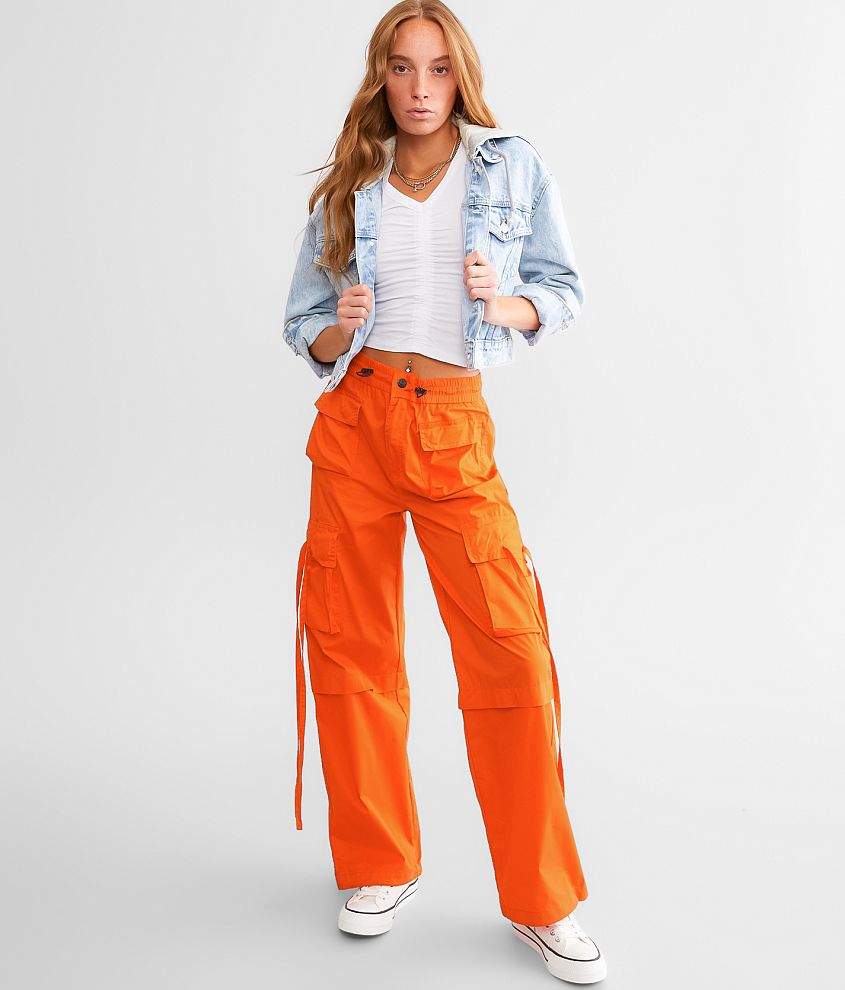 Women's High-Rise Wide Leg Fluid Pants - A New Day- Glory Orange