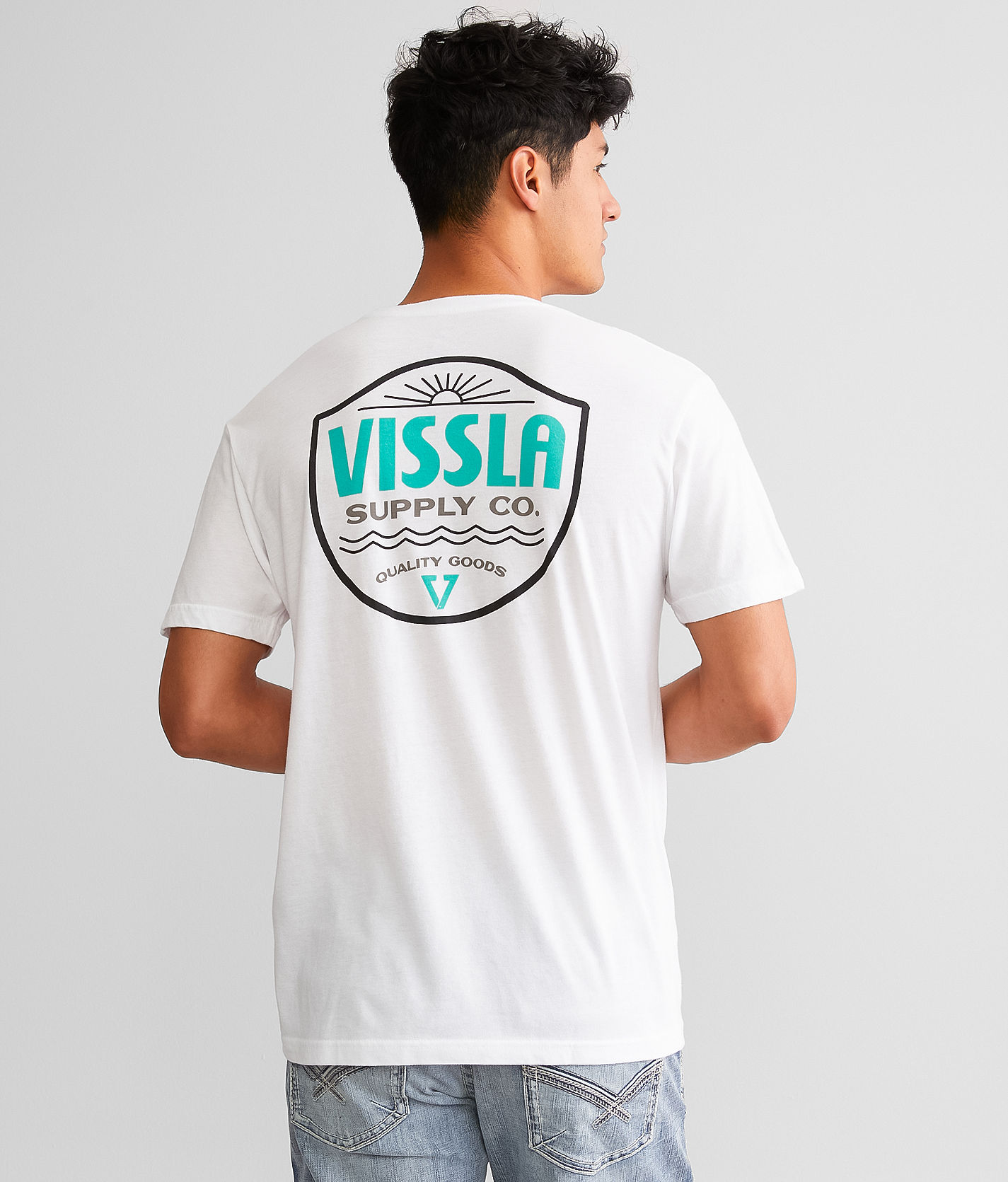 Vissla Quality Goods T Shirt Men s T Shirts in White Buckle