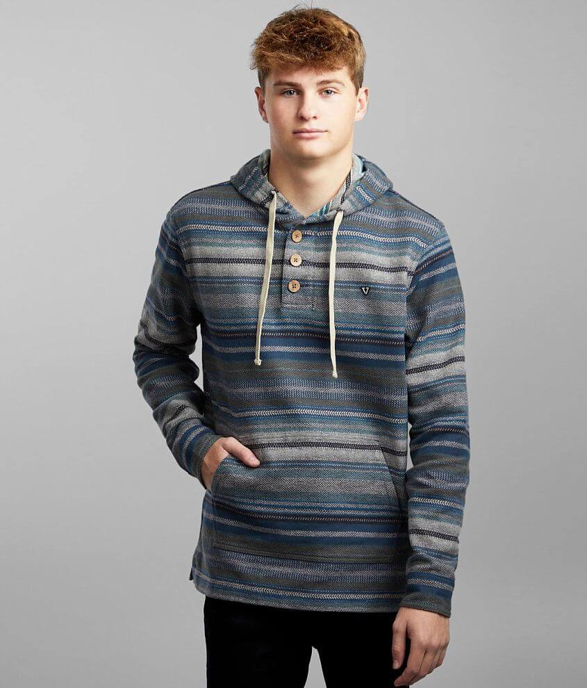 Vissla Pouches Popover Hooded Henley Sweatshirt front view