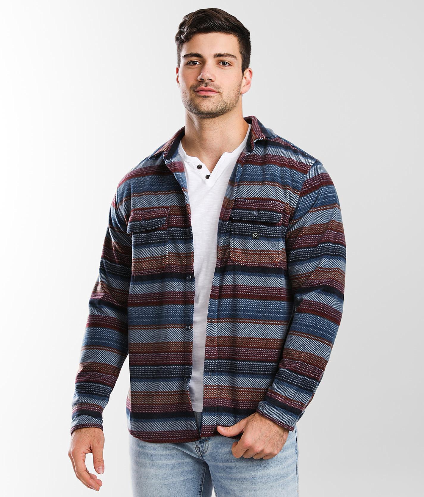 Vissla Mens Eco ZY Long Sleeve Polar Flannel - Dark Denim / Small